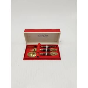 Vintage Hors d' Oeuvre 3 Serving Set, Fork Knife Spoon, Made in Thailand